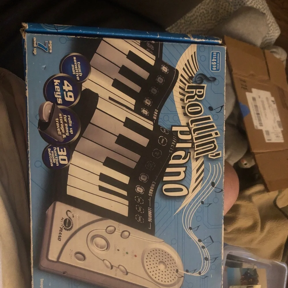 49-Key Portable Electronic Keyboard - Blue/Black